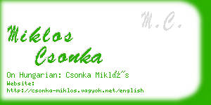 miklos csonka business card